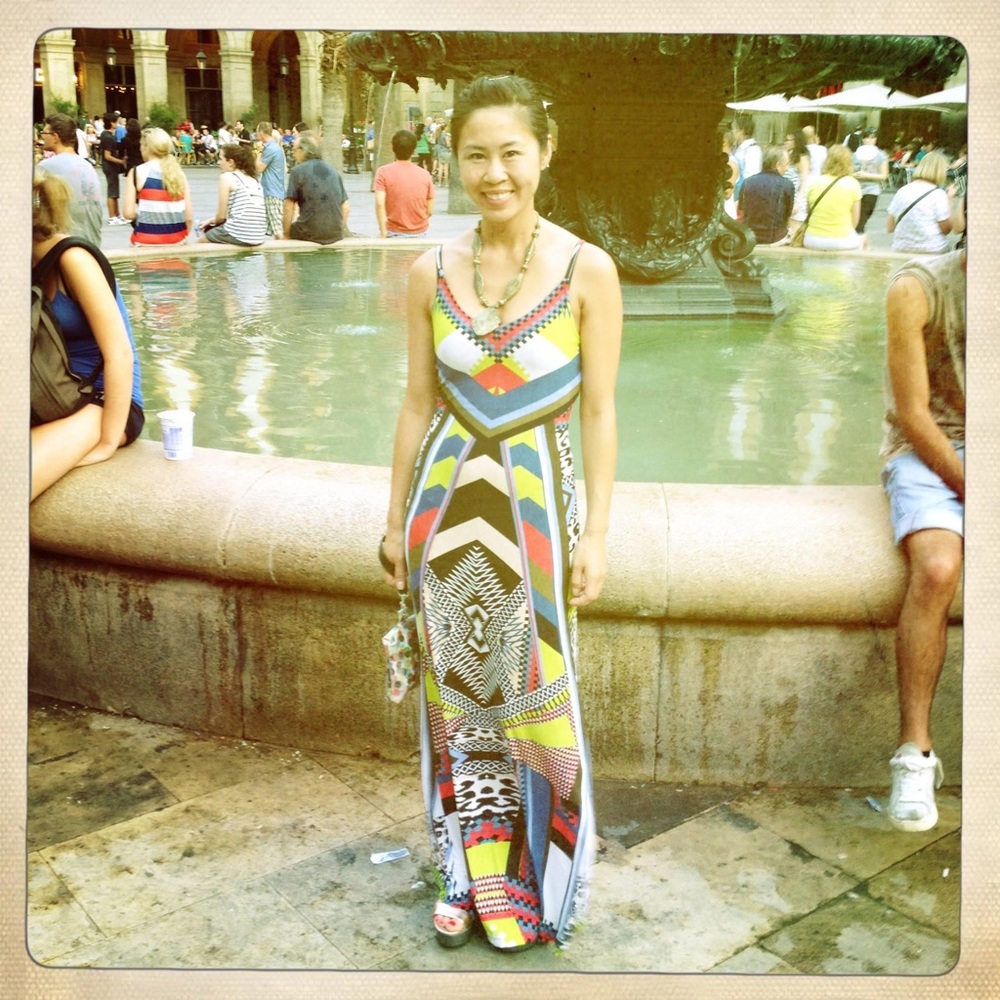 Abstract Stretch Maxi Dress